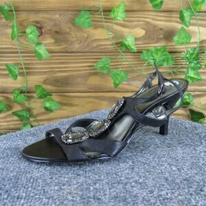 Nine West Women's‎ Gardam Gladiator Black Leather Sz 8 Medium Gently Used 2025